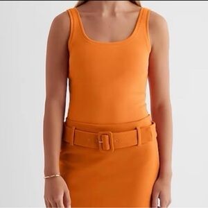 Express twill belted mini skirt